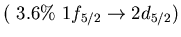 $(\ 3.6\%\ 1f_{5/2} \to 2d_{5/2})$