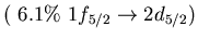 $(\ 6.1\%\ 1f_{5/2} \to 2d_{5/2})$