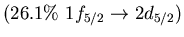$(26.1\%\ 1f_{5/2} \to 2d_{5/2})$